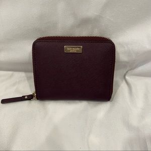 Kate Spade Zip Around Burgundy Wallet 5x4